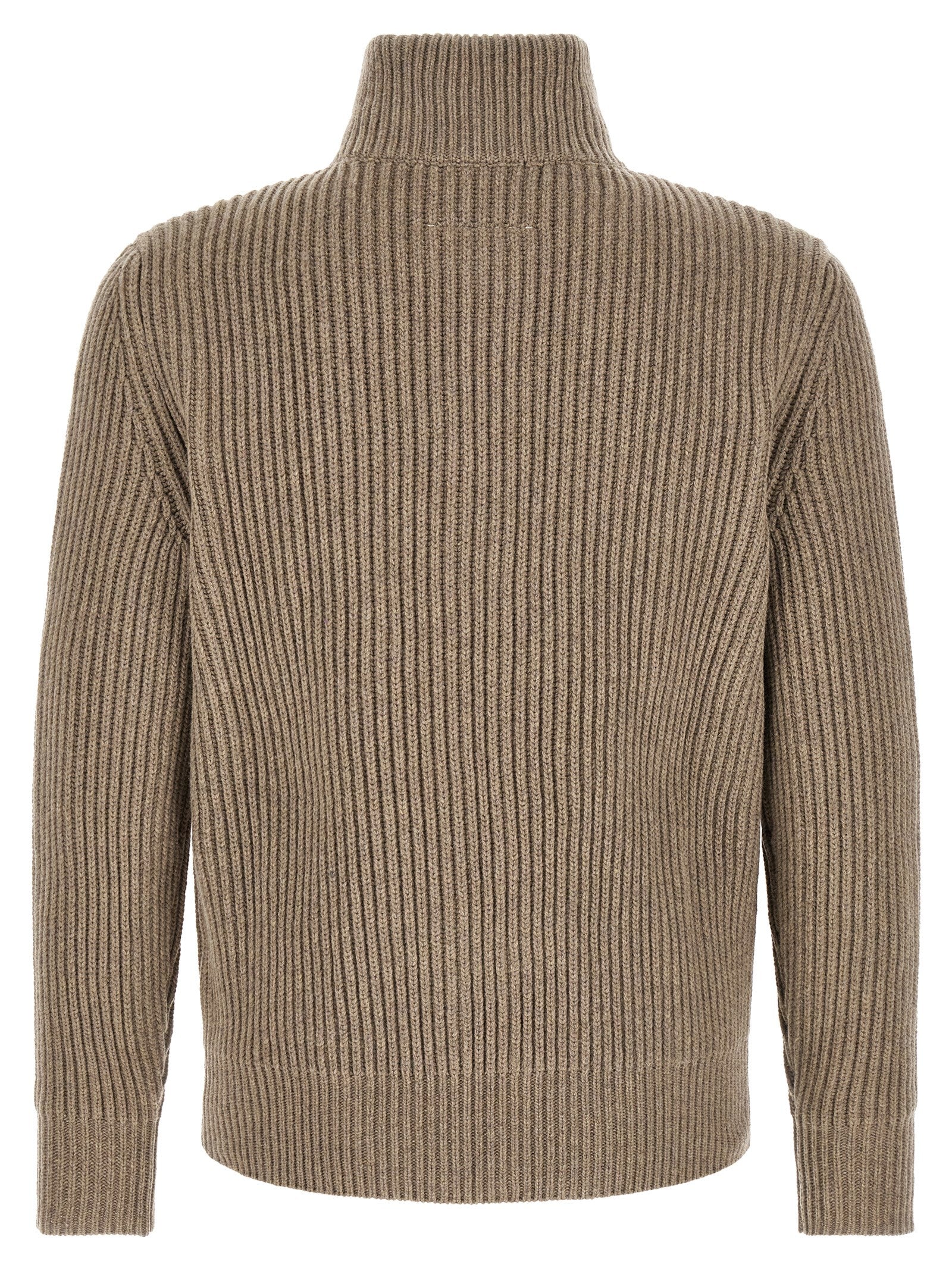 Beige Wool Full-Length Jacket