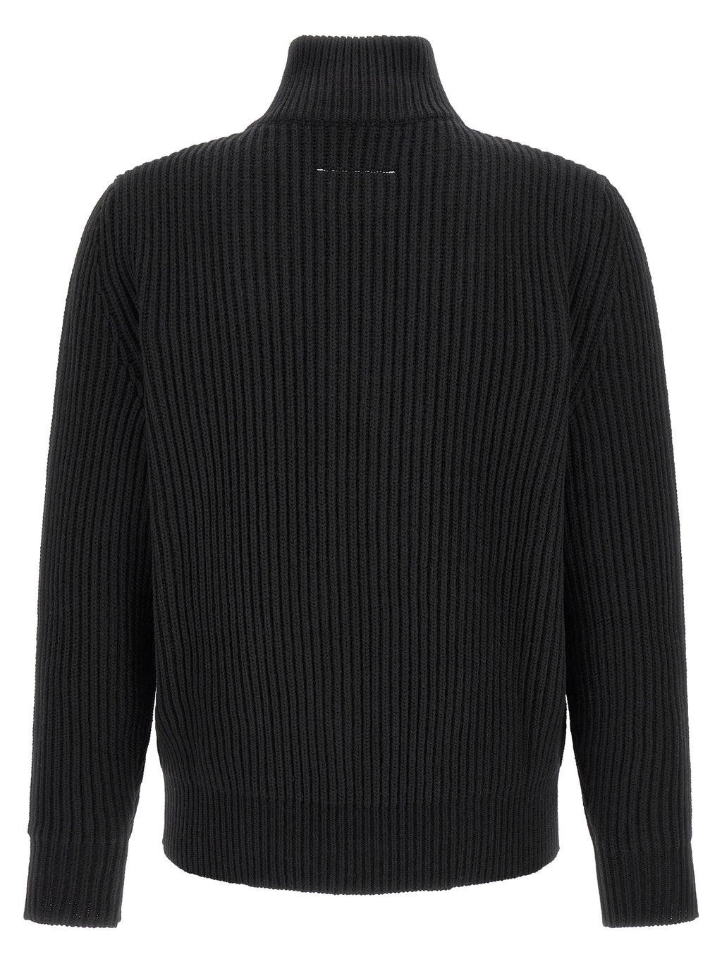 Black Wool Blend Full-Length Jacket