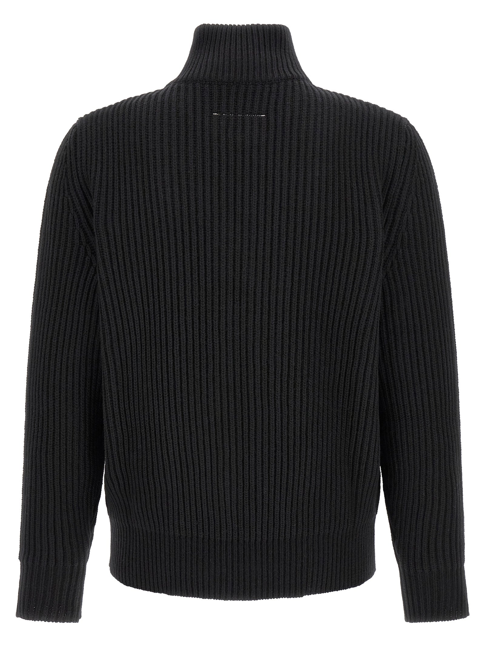 Black Wool Blend Full-Length Jacket