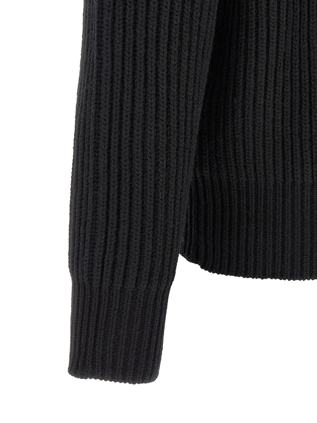 Black Wool Blend Full-Length Jacket