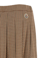 Beige Viscose Wool Blend Midi Skirt