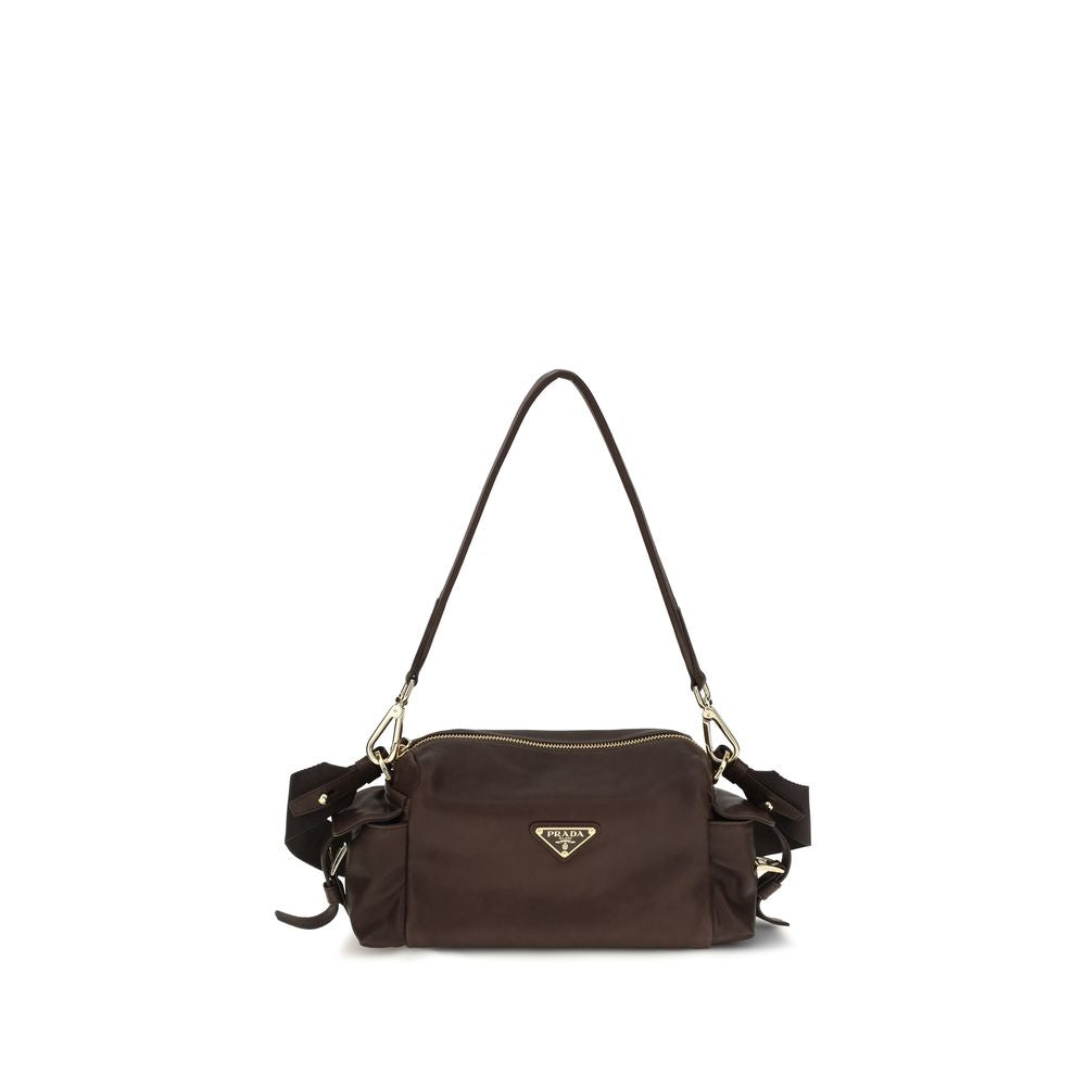 Brown Napa Leather Explore Shoulder Bag