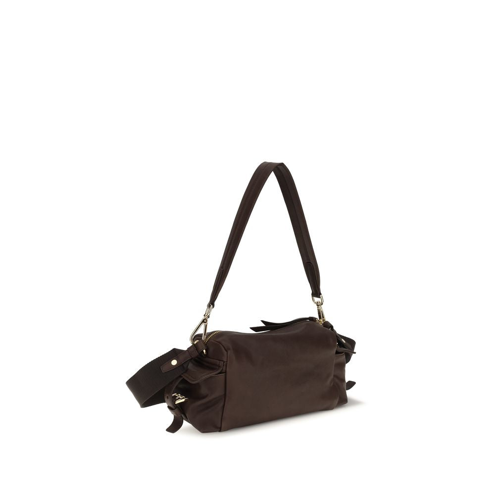 Brown Napa Leather Explore Shoulder Bag