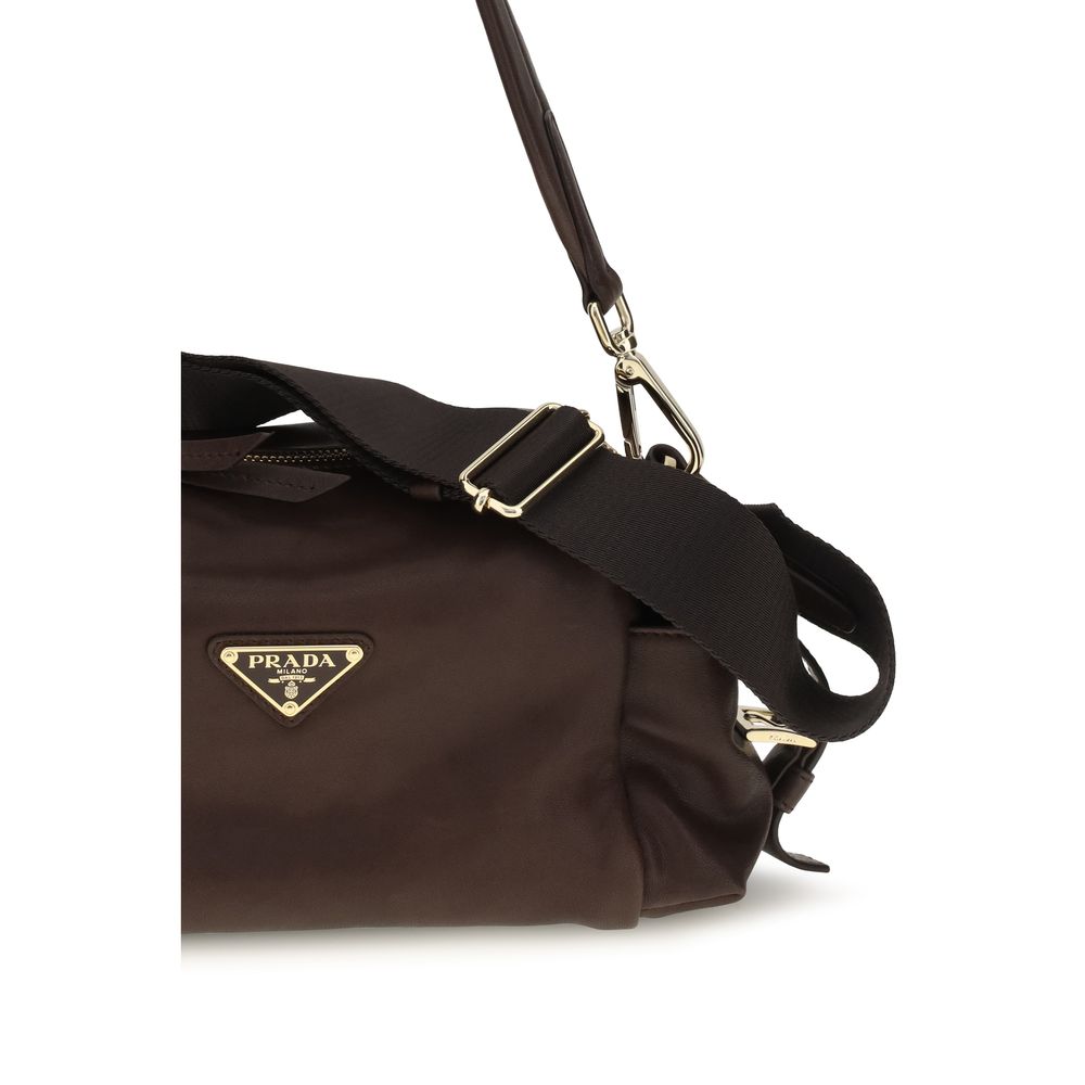 Brown Napa Leather Explore Shoulder Bag