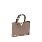 Mini Rockstud Shopping Handbag in Garnet Calfskin