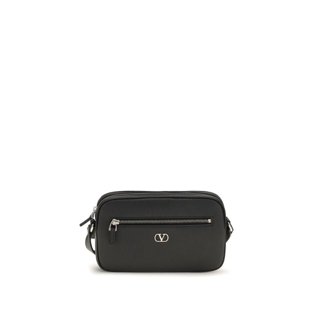 Black Calfskin Shoulder Bag
