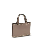 Mini Rockstud Shopping Handbag in Garnet Calfskin