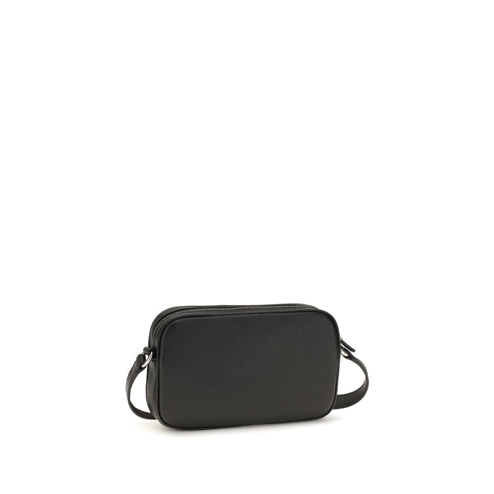 Black Calfskin Shoulder Bag
