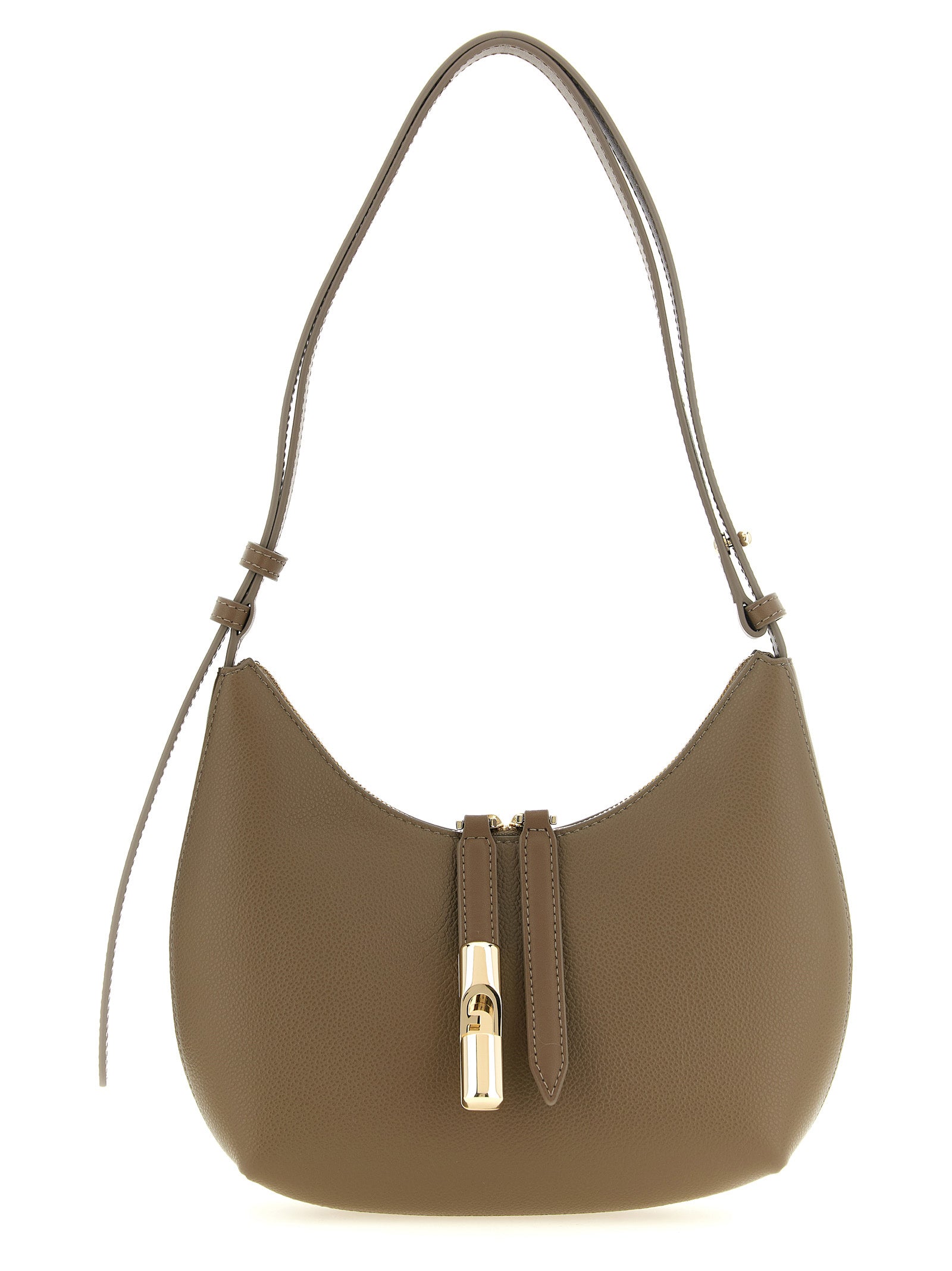 Beige Calfskin Goccia S Shoulder Bag