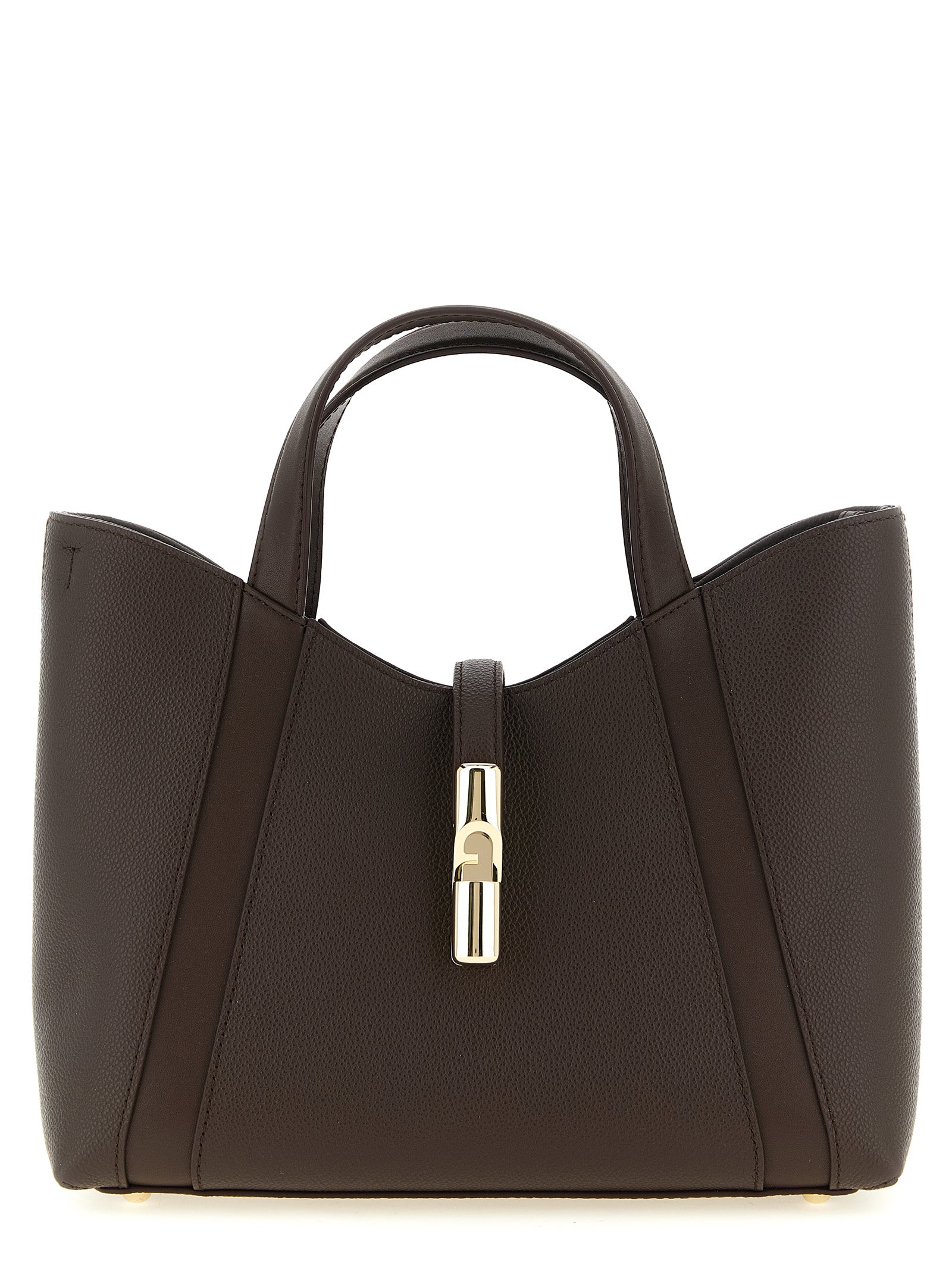 Brown Calfskin Goccia S Tote Bag