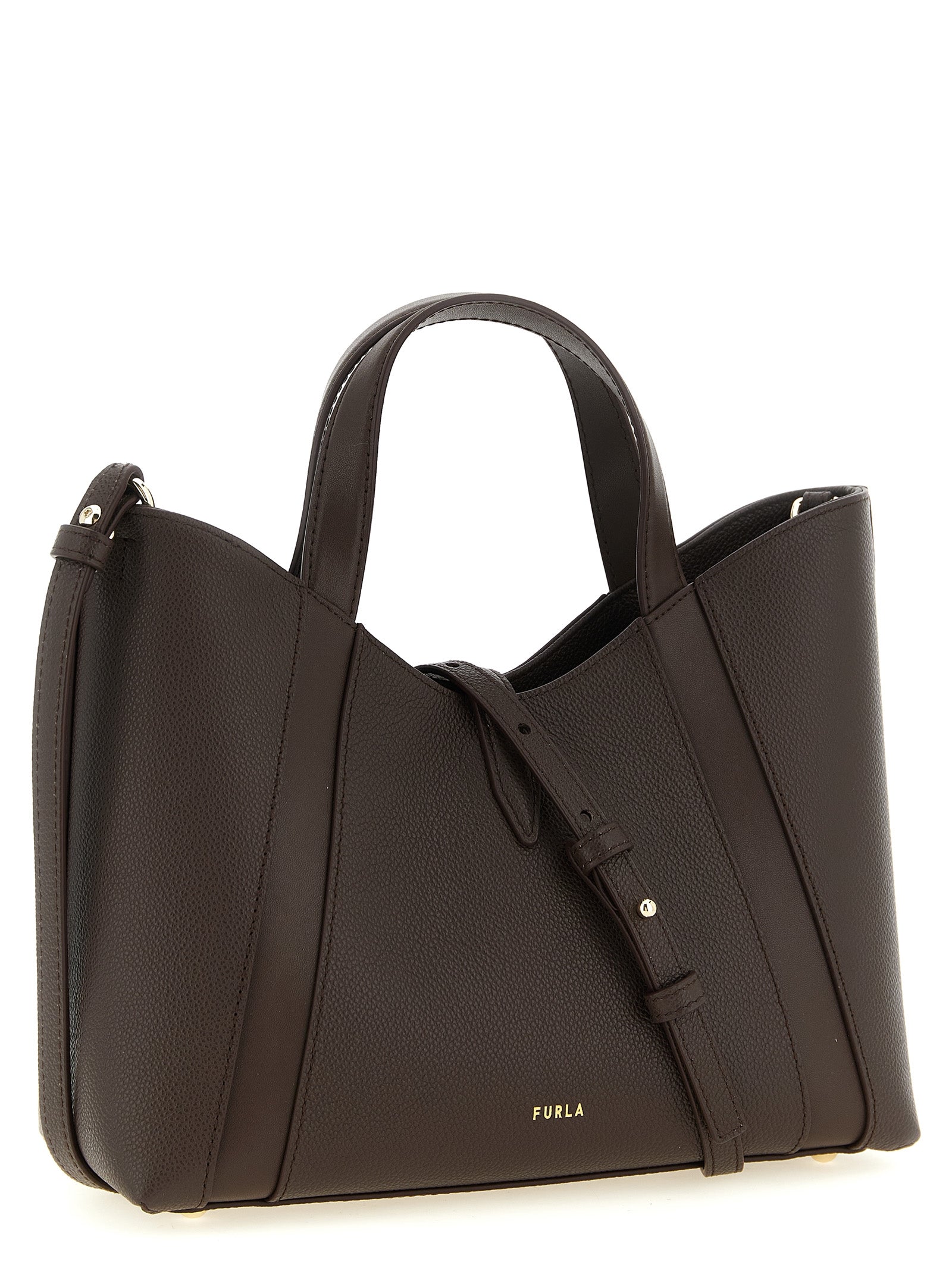 Brown Calfskin Goccia S Tote Bag