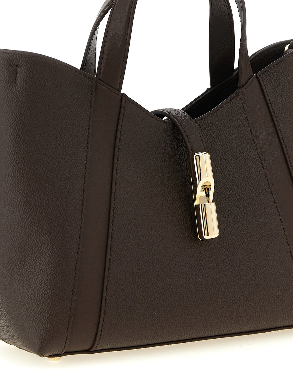Brown Calfskin Goccia S Tote Bag
