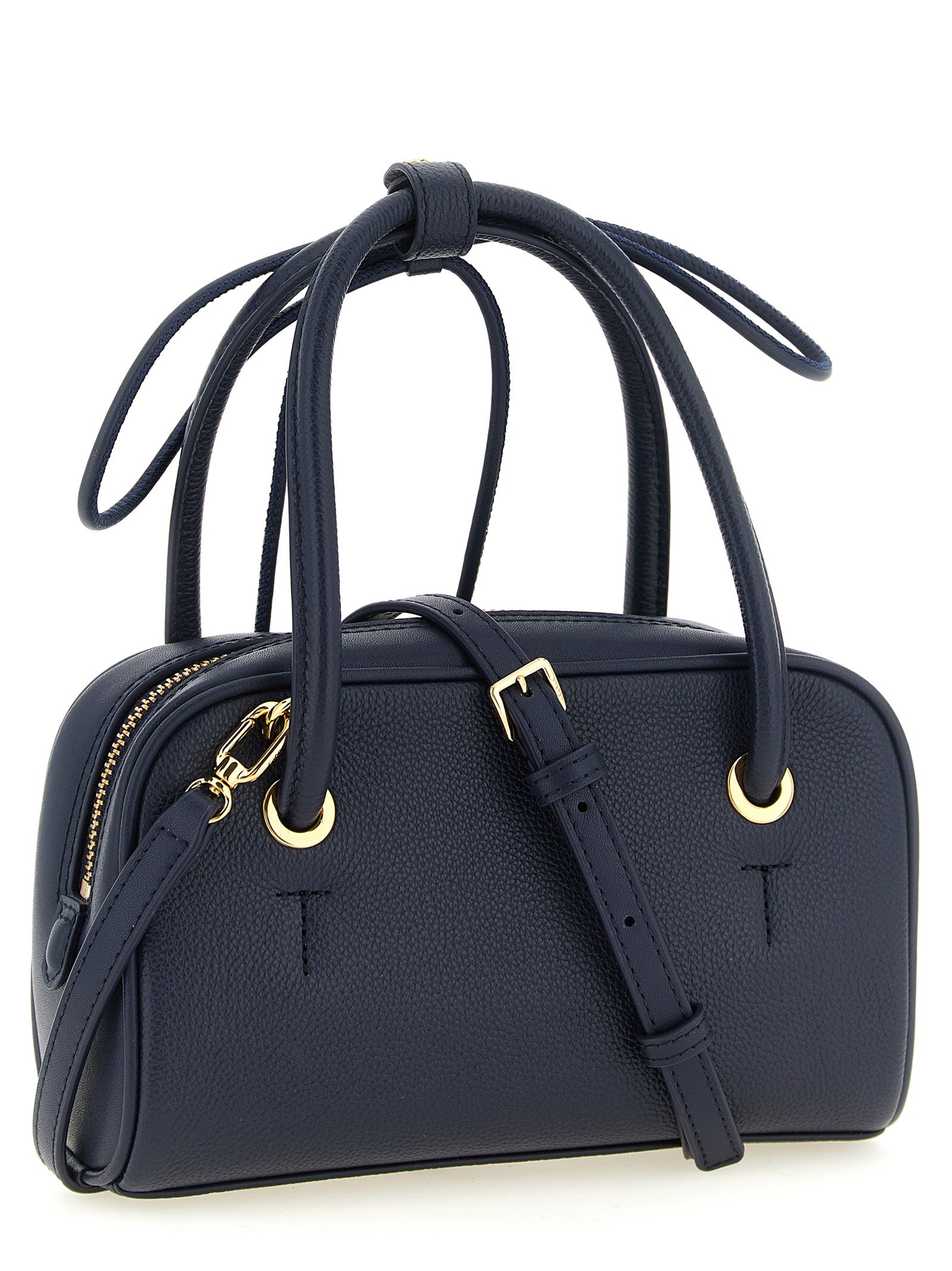Blue Calfskin Poppy S Handbag