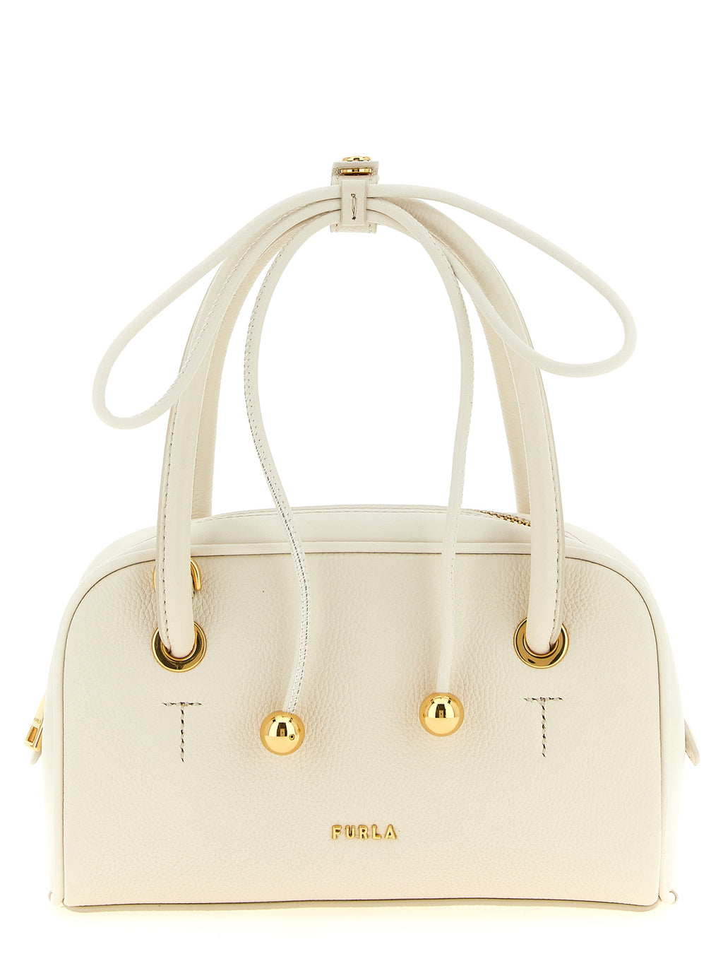 White Calfskin Poppy S Handbag
