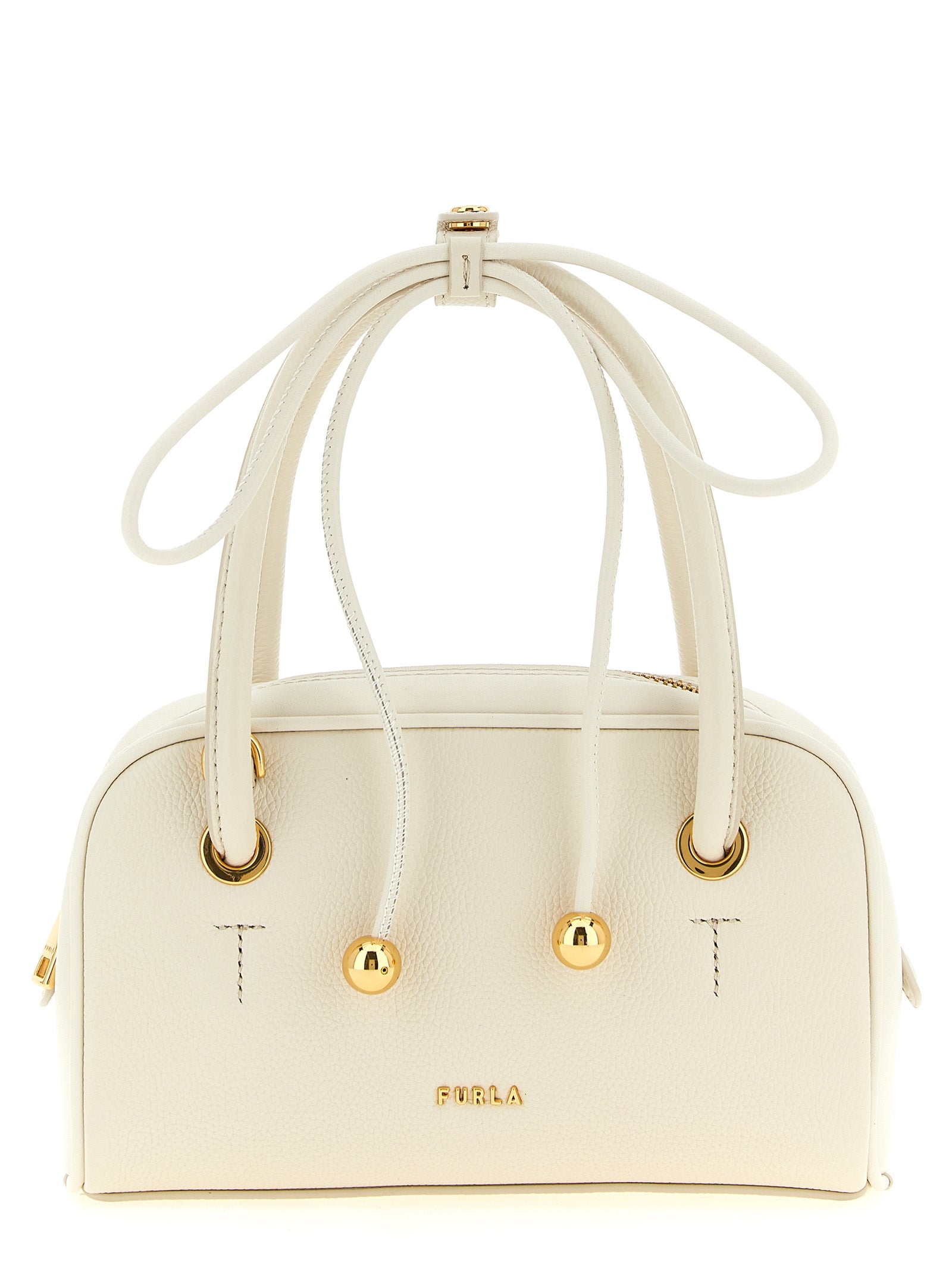 White Calfskin Poppy S Handbag