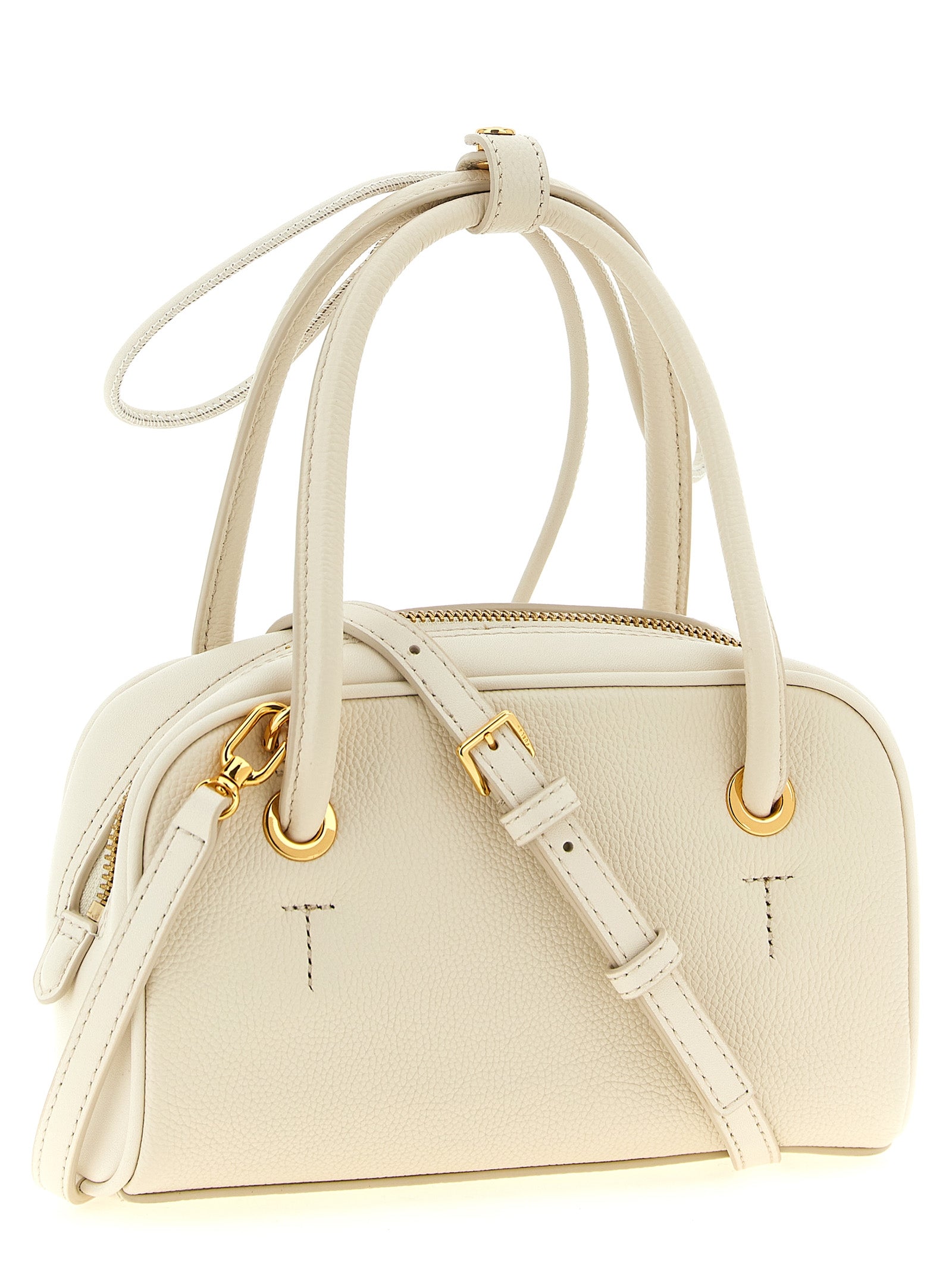 White Calfskin Poppy S Handbag