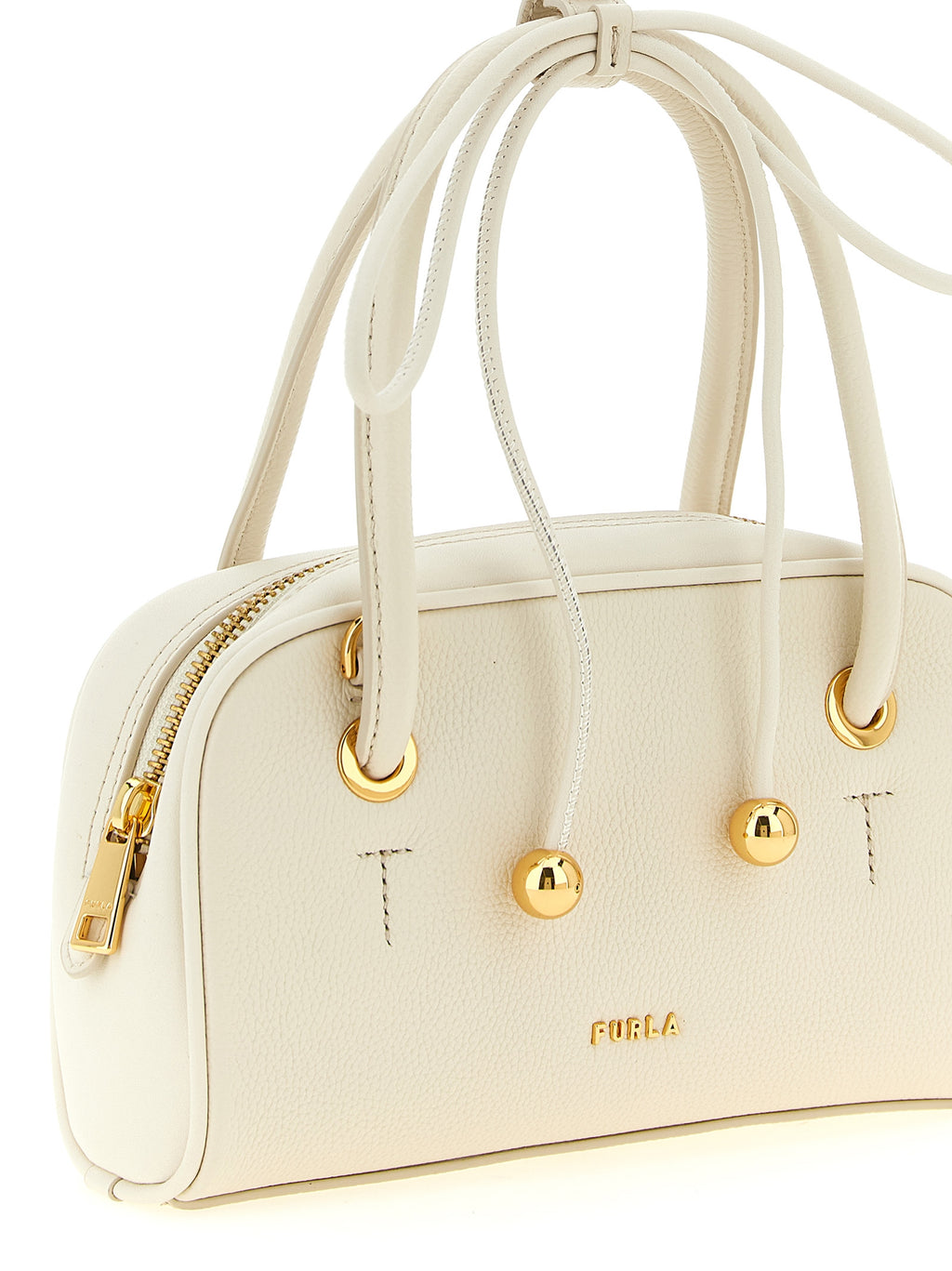 White Calfskin Poppy S Handbag