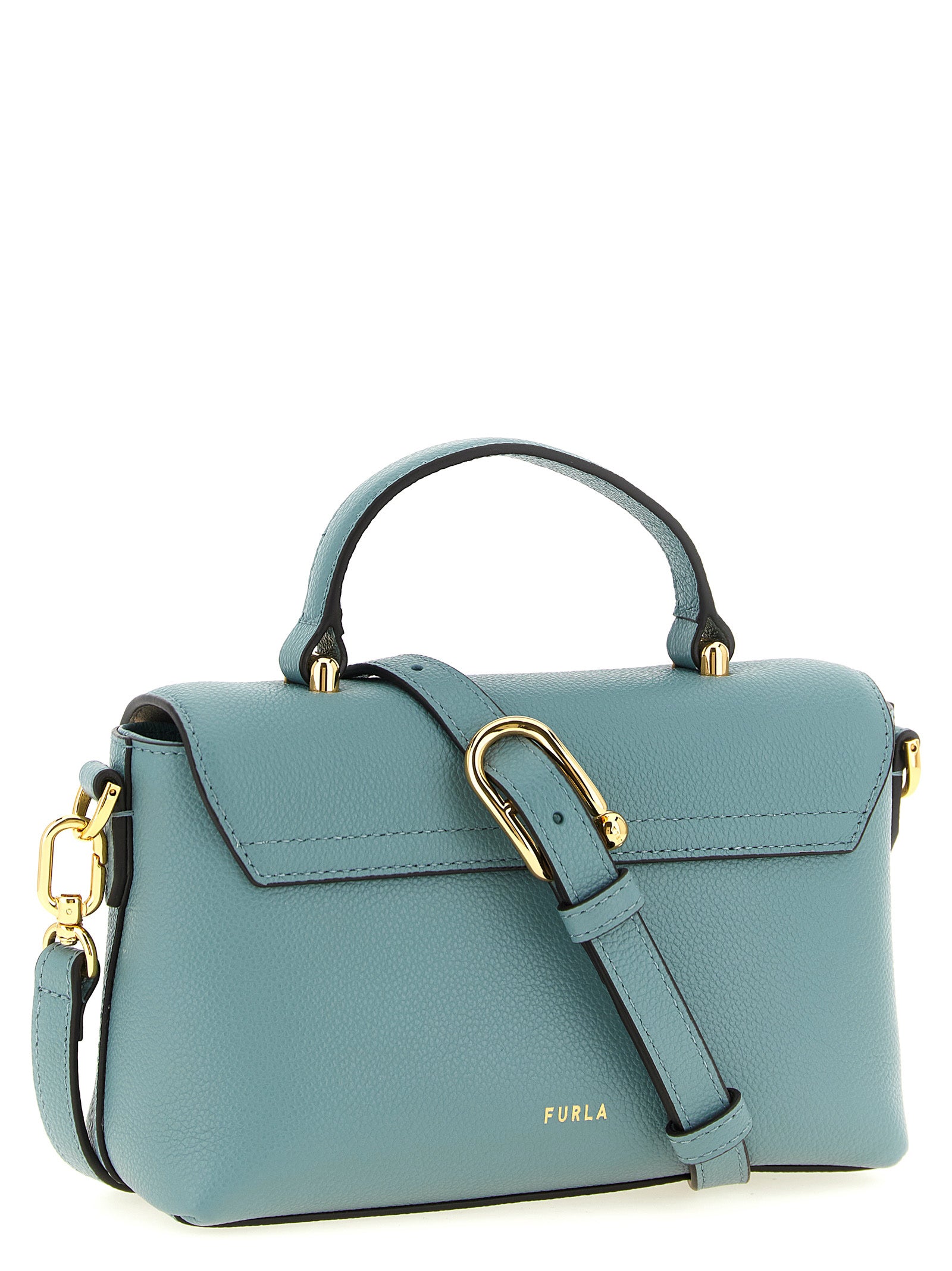 Light Blue Hammered Calfskin Moonlight Handbag