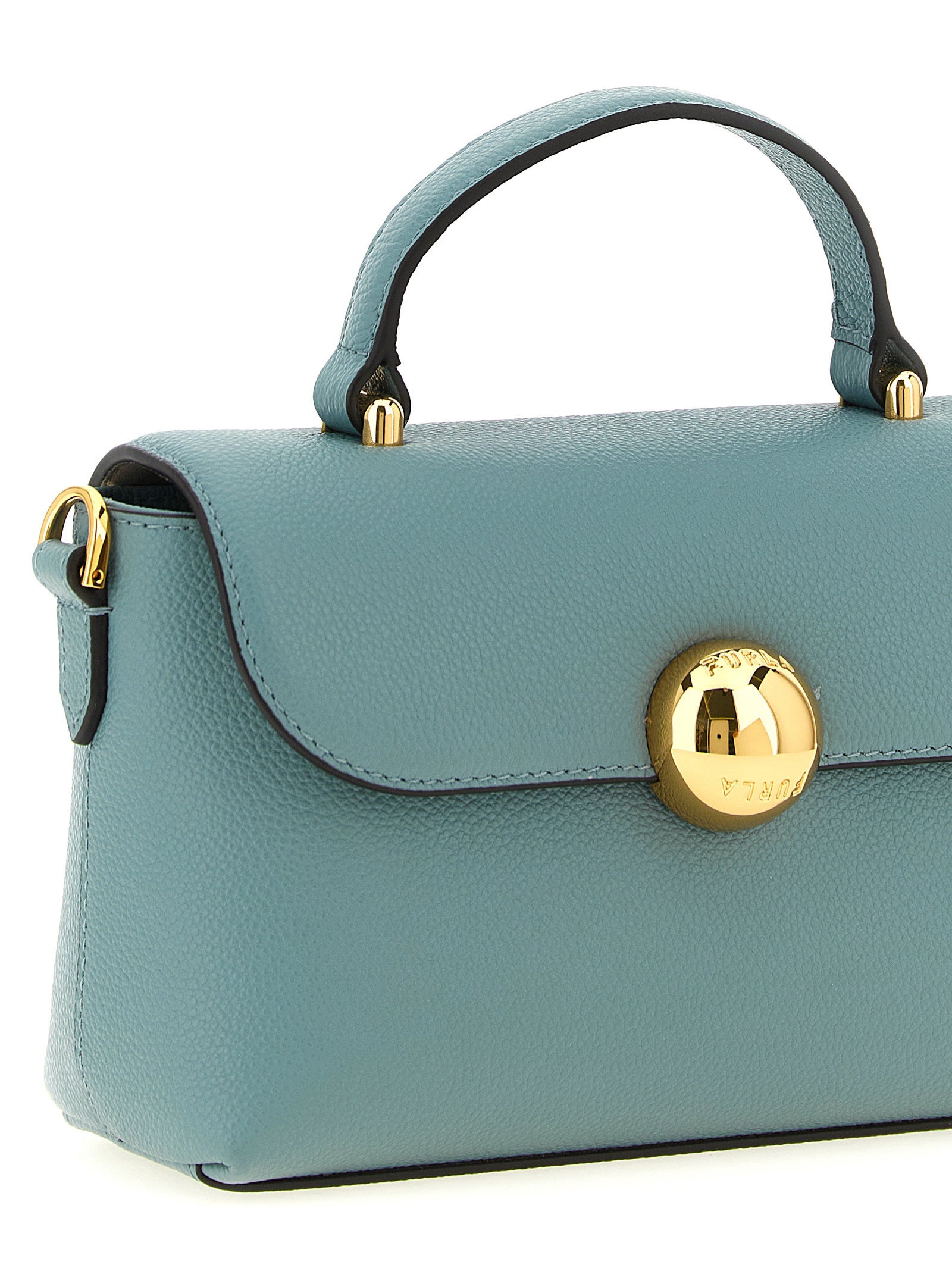 Light Blue Hammered Calfskin Moonlight Handbag