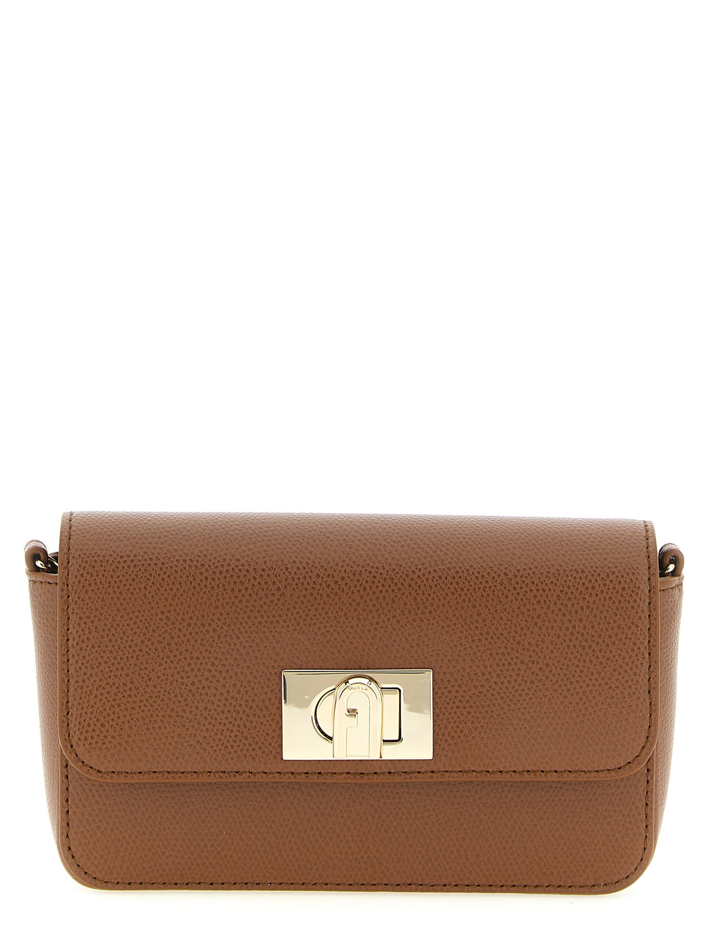 Cognac Calfskin Mini Furla 1927 Crossbody Bag