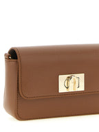 Cognac Calfskin Mini Furla 1927 Crossbody Bag