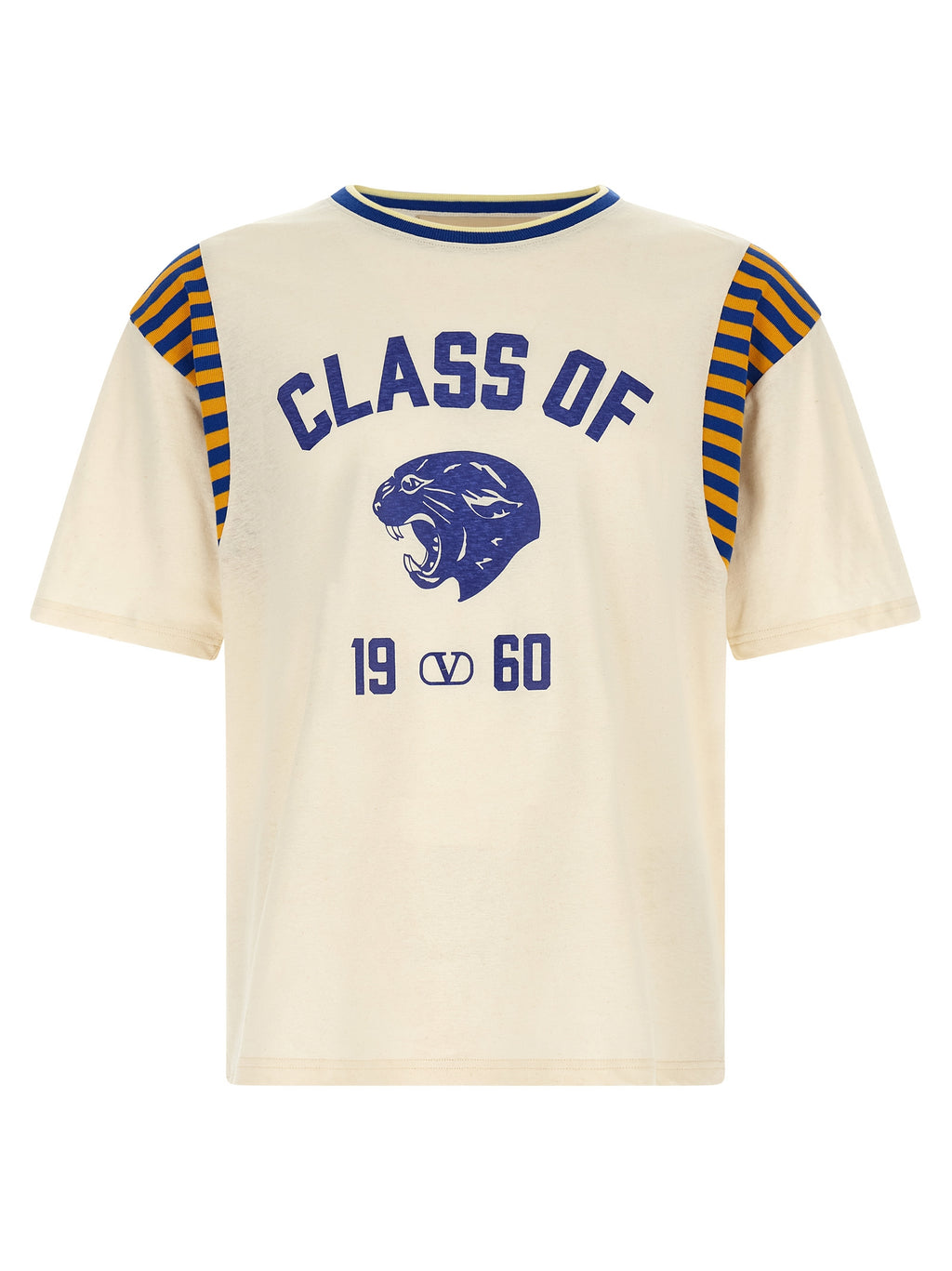 Panther Multicolor Cotton & Linen T-Shirt