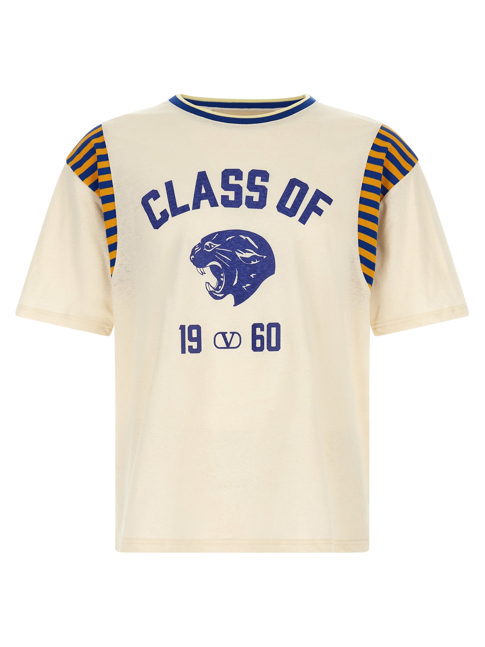 Panther Multicolor Cotton & Linen T-Shirt