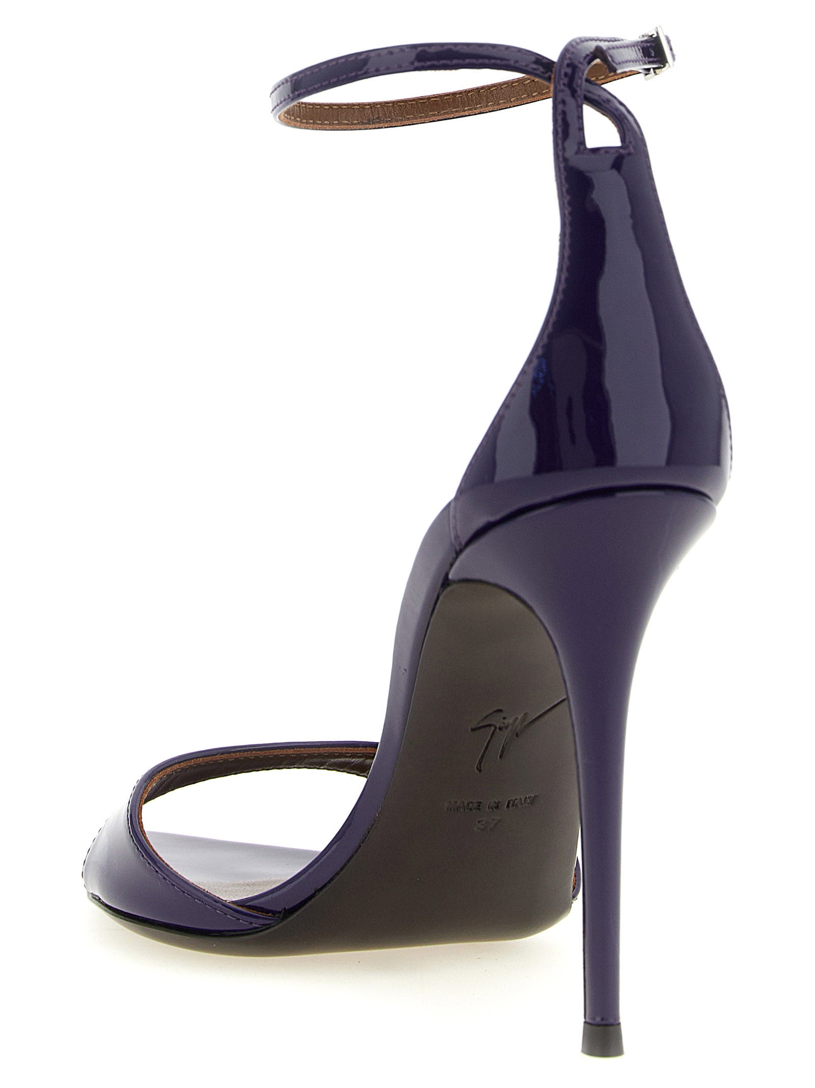 Intriigo Strap Patent Calfskin Stiletto Heel Sandals
