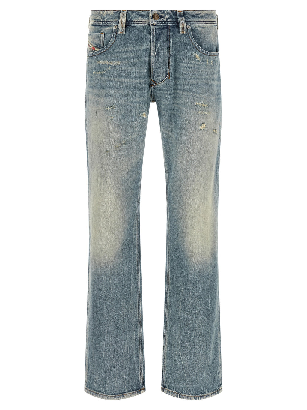 Light Blue Cotton Straight-Leg Jeans 1985 Larkee