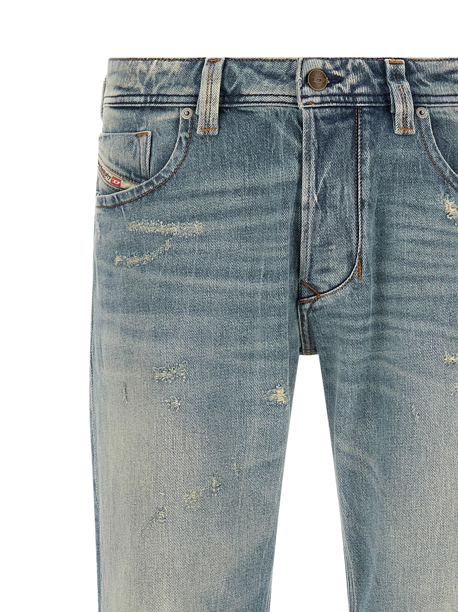 Light Blue Cotton Straight-Leg Jeans 1985 Larkee