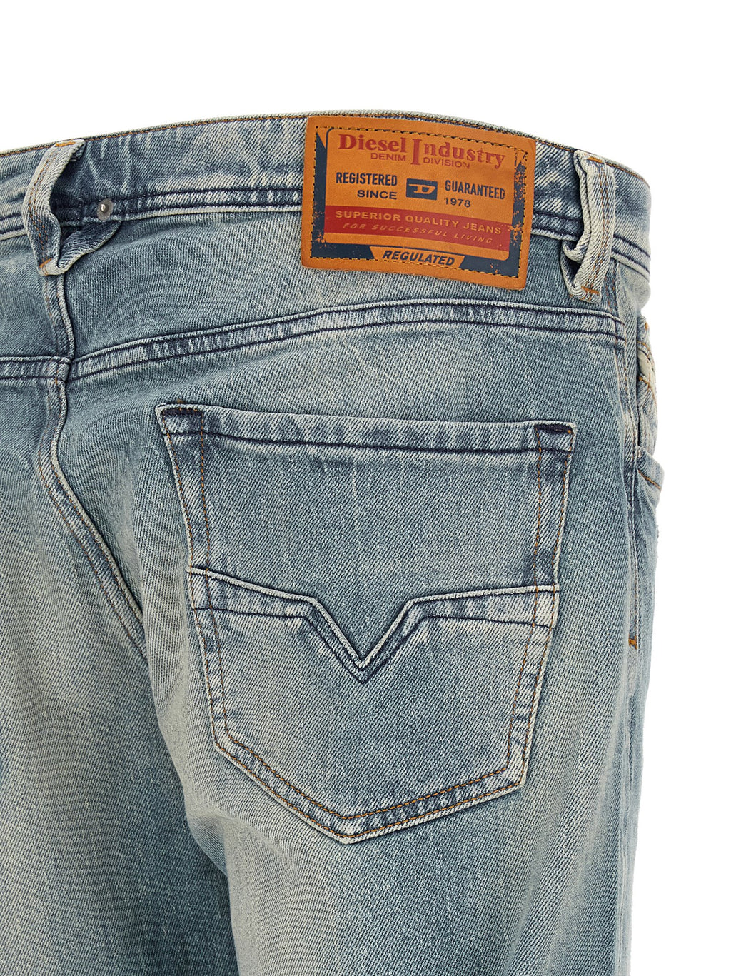 Light Blue Cotton Straight-Leg Jeans 1985 Larkee