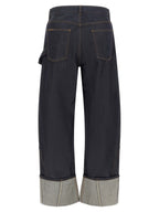 Cotton Denim Twisted Workwear Straight-Leg Jeans