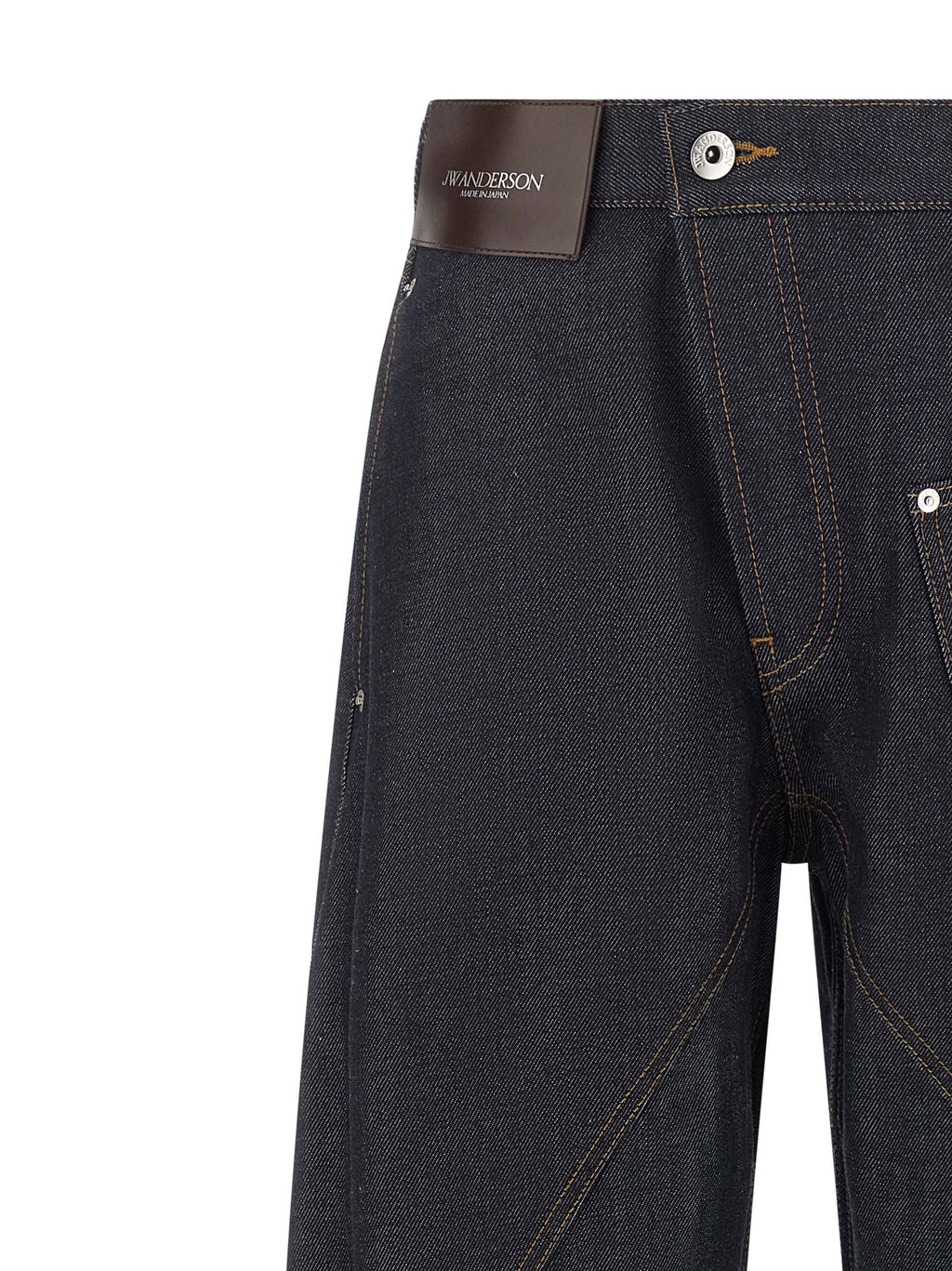 Cotton Denim Twisted Workwear Straight-Leg Jeans