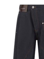 Cotton Denim Twisted Workwear Straight-Leg Jeans