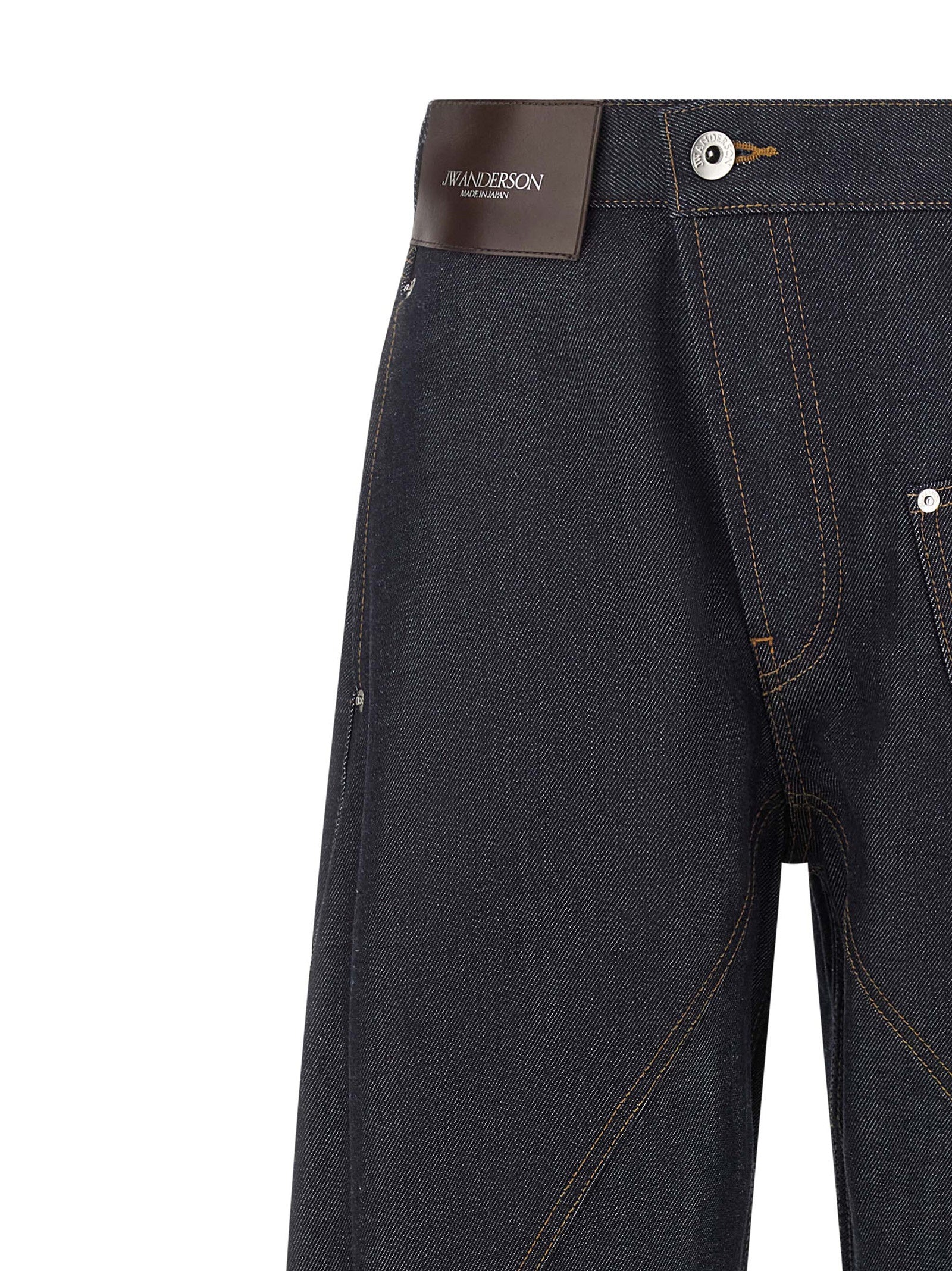 Cotton Denim Twisted Workwear Straight-Leg Jeans