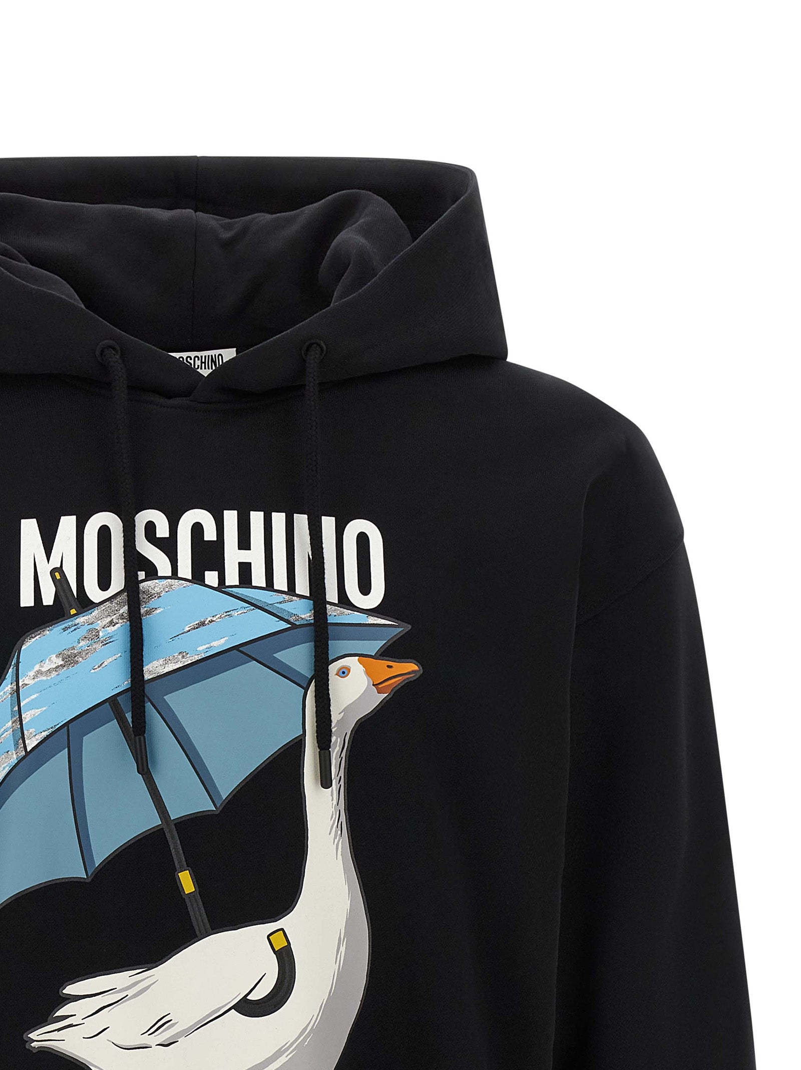Black Cotton Goose Graphic Hoodie