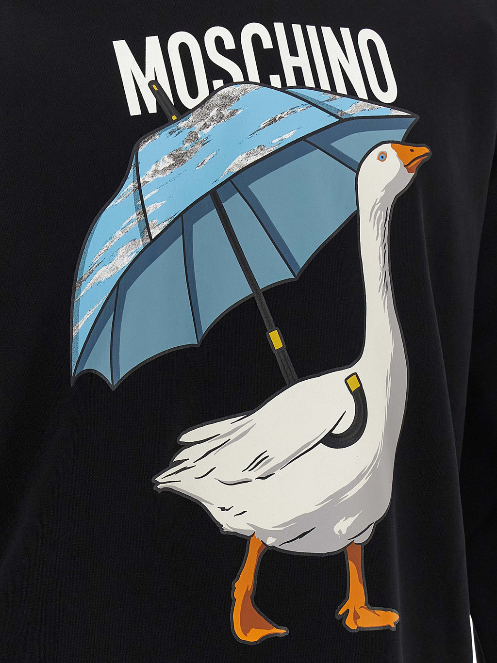 Black Cotton Goose Graphic Hoodie