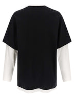 Multicolor Cotton Double‑Layer Graphic T-Shirt