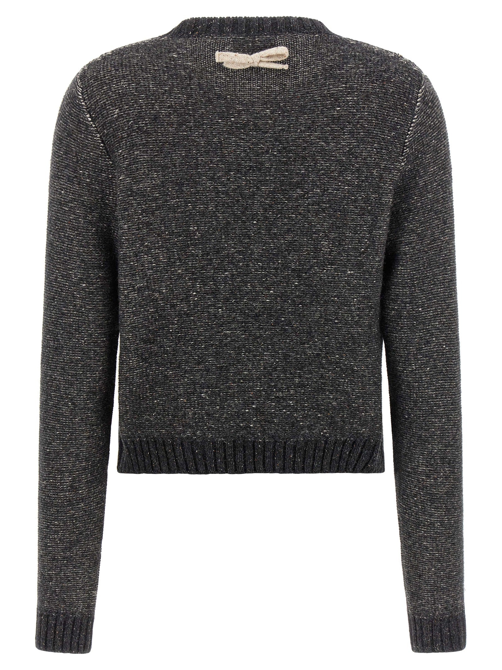 Gray Wool Silk Cardigan
