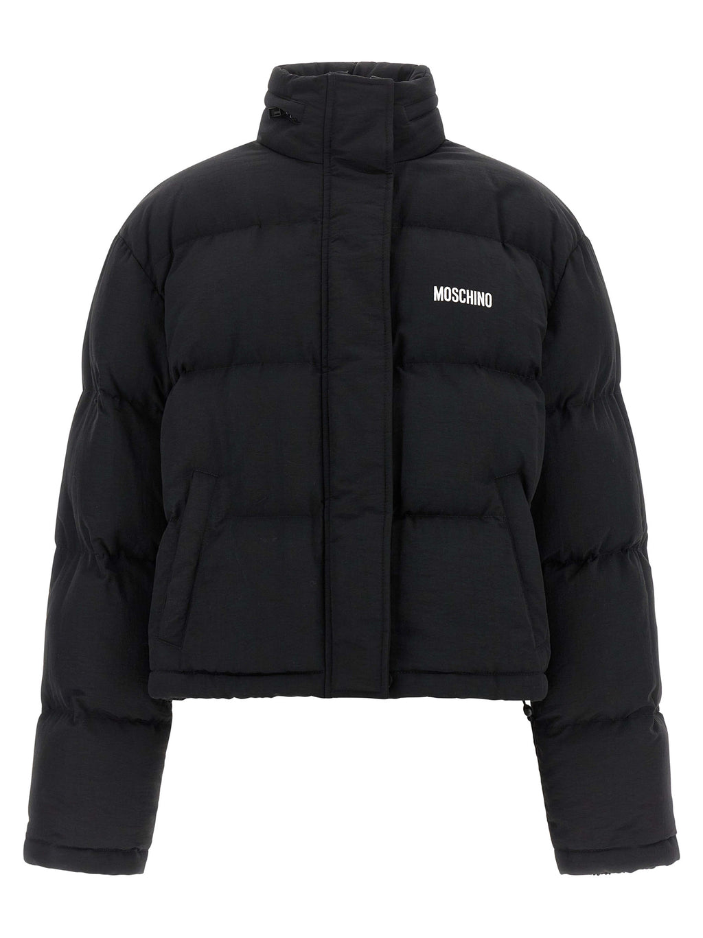 Black Polyamide Smiley Bomber