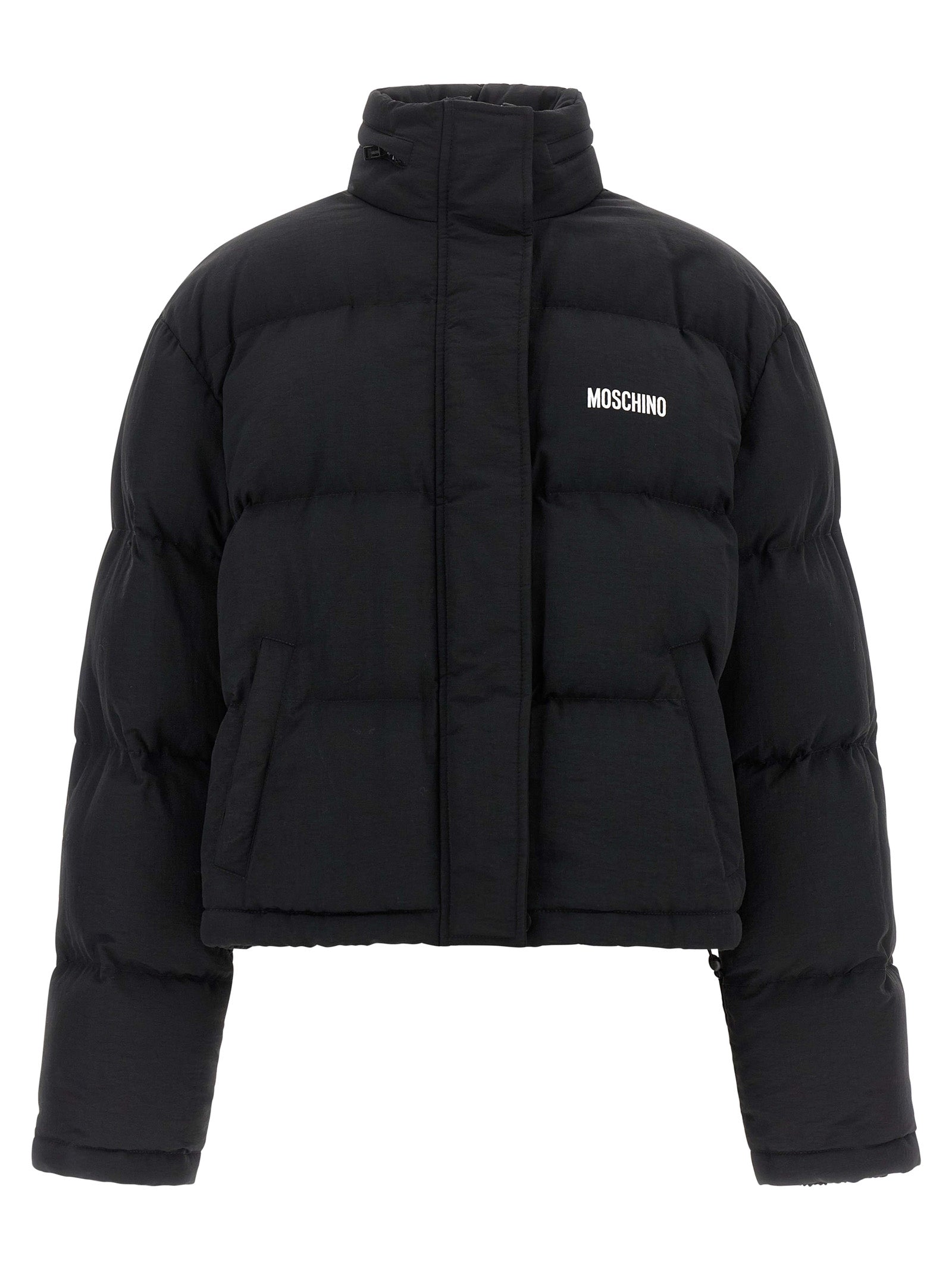 Black Polyamide Smiley Bomber