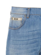 Light Blue Cotton Straight-Leg Jeans