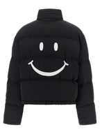 Black Polyamide Smiley Bomber