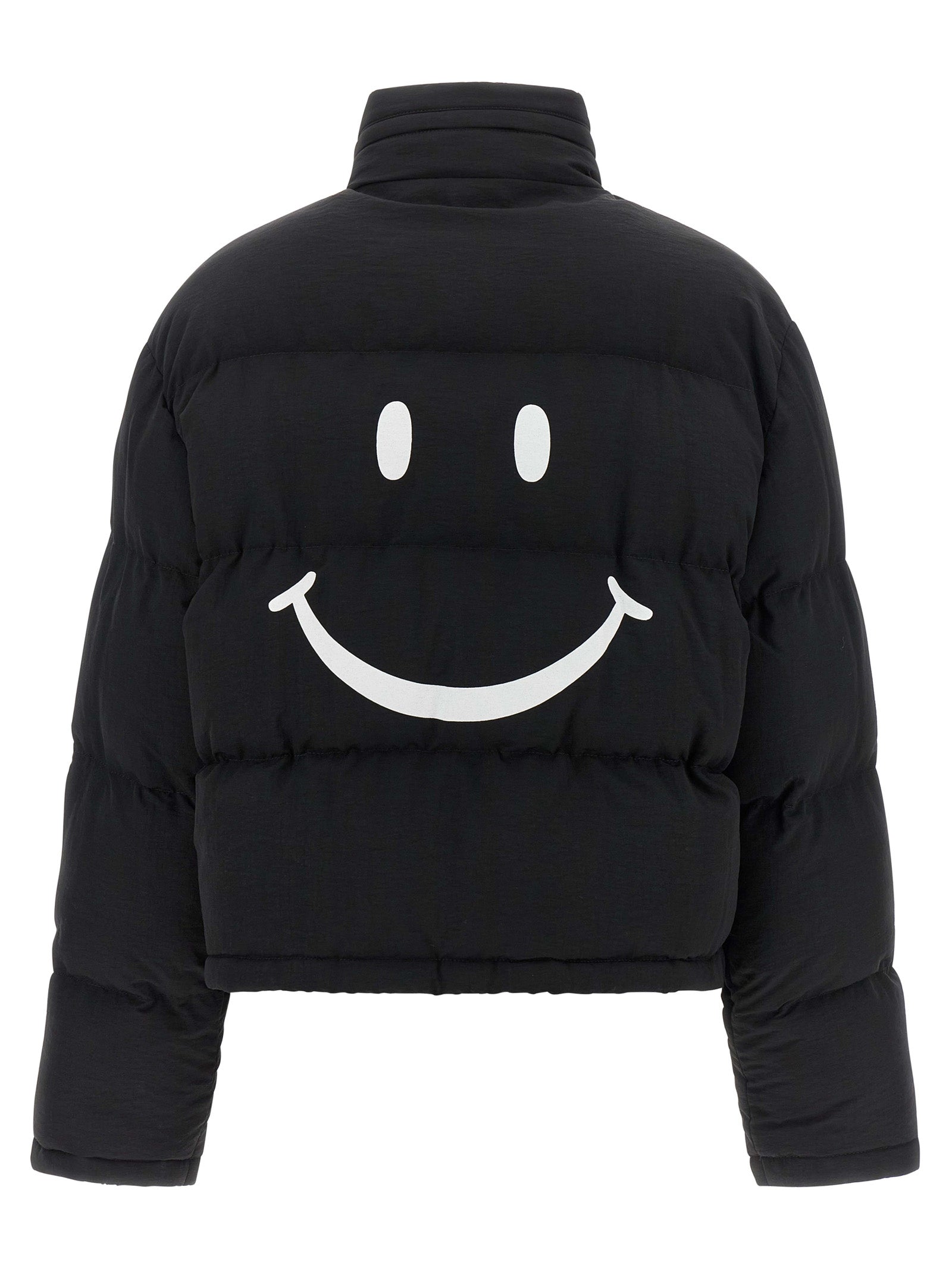 Black Polyamide Smiley Bomber