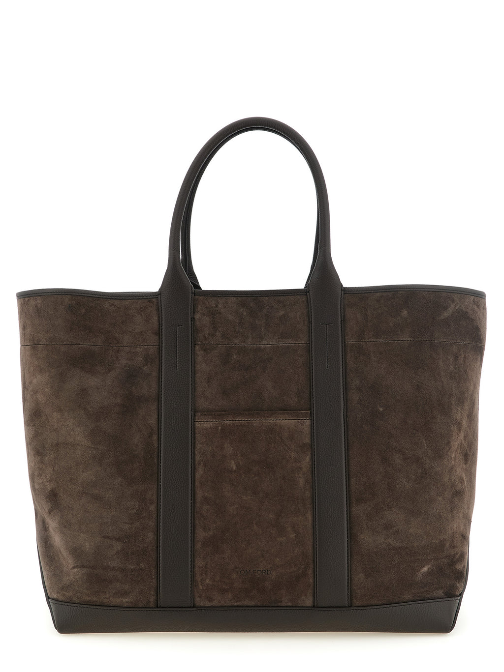 Large Suede and Hammered Leather Tote