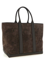 Large Suede and Hammered Leather Tote