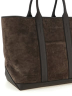 Large Suede and Hammered Leather Tote