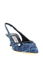 Multicolor Tencel Amita Slingback Heels