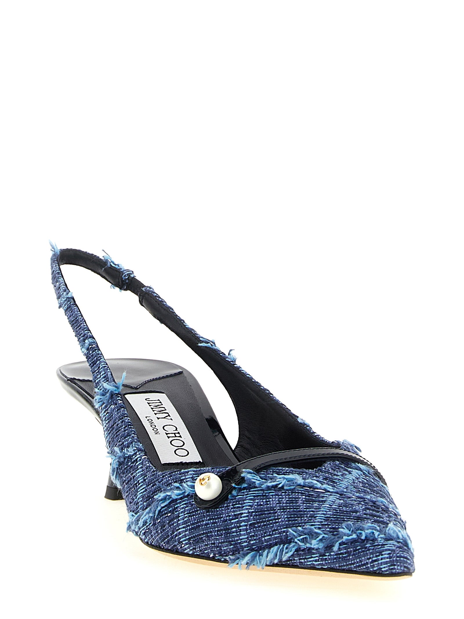 Multicolor Tencel Amita Slingback Heels