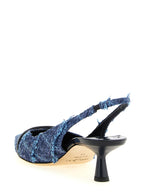 Multicolor Tencel Amita Slingback Heels